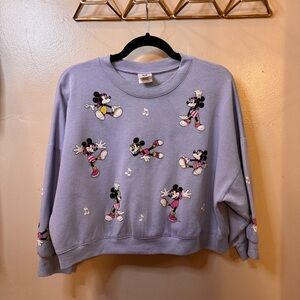 Vintage Minnie Mouse Mousercise Cropped Sweatshirt